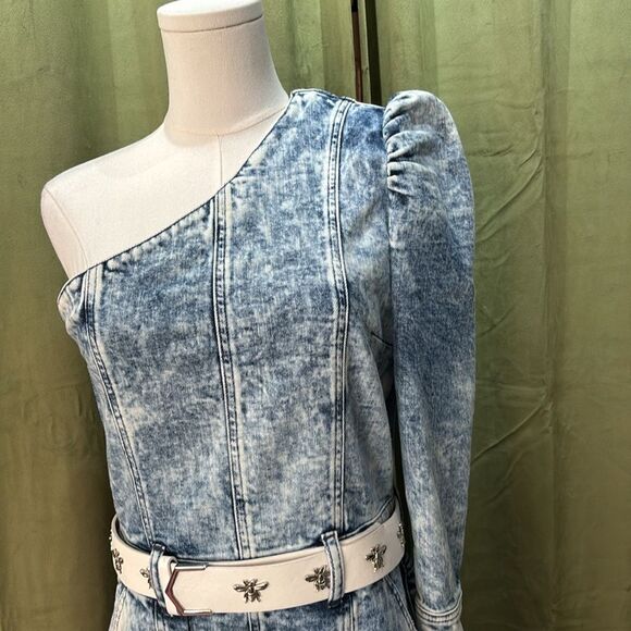 Retrofête One-Shoulder Denim romper, L - Picture 6 of 14